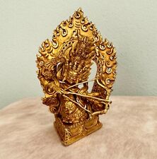 Full Gold Plated Rahula Statue - Dharma Protector, Copper Statues Gold Plated picture