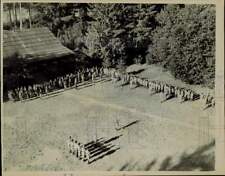 1934 Press Photo Scout campers and staff in formation at Camp Parsons picture