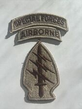 US ARMY 1st SPECIAL FORCES COMMAND SSI W/ AIRBORNE TAB PATCH TAN picture