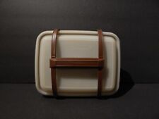 Vintage Tupperware 1254 Harvest Brown Pak-N-Carry Lunch Box W/Handles Lid picture