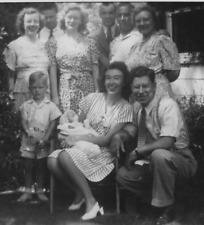 4T Photograph 1947 Family Group Photo Portrait Men Women Boy Baby picture