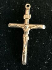 Vintage Religious 14k GF Gold Filled Crucifix Cross Necklace Pendant picture