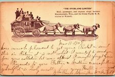 The Overland Stage Stagecoach Encampment WY & Union Pacific RR Postcard UDB 1907 picture