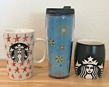 STARBUCKS LOT OF 3 - CANDY LENTICULAR TRAVEL TUMBLER & TWO COFFEE MUGS - READ picture