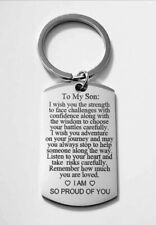To my SON I'm So Proud Of You Keychain LOVE QUOTE picture