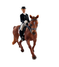 Schleich Dressage Chestnut Horse Female Rider Blonde 42035 Missing Stand Retired picture