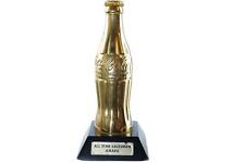 1950's Coca-Cola All Star Salesman's Award Gold bottle with wood base picture