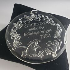 Vintage 1983 American Greetings Friendship Acrylic Disc Christmas Ornament picture