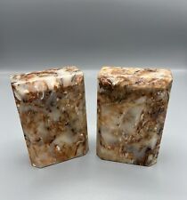 Vintage MCM Polished Marble Heavy Bookends picture