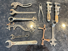 Lot of Antique Wrenches Sheldon, Planet Jr, Armstrong, adjustables picture