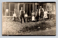 RPPC Stoic Family at House Homestead Under Construction? Real Photo Postcard picture
