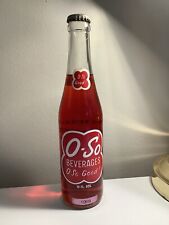 O-SO Beverages 10oz ACL Soda Bottle Filled W/Cherry O-SO Cap 1969 🥤  picture