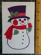 LARGE Vintage 1978 Hallmark Sticker Sheet Happy & Merry SNOWMAN Christmas RARE picture