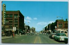 Tower Avenue Superior Wisconsin WI Chrome Postcard Street View Store Signs picture