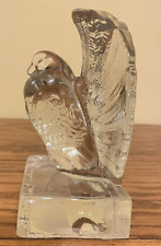 Indiana Glass 6.25” Pigeon Bird Figurine Bookend Pouter Clear Heavy Thick READ picture