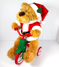 Vtg 1997 AVON Musical Cycling Santa Bear 12 Songs Rides Tricycle WORKS SEE VIDEO picture