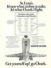 1976 OZARK Air Lines ST. LOUIS to DFW ad HOT BREAKFAST advert FLAIR DINNERS picture