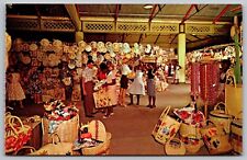 Straw Section Victoria Crafts Market Kingston Jamaica Interior Vintage Postcard picture