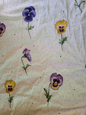 Vintage Janaco's Royale Fitted FULL Sheet & 2 Pillow Cases Cream Floral  Pansy D picture