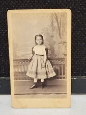 1867 ANTIQUE GERMAN CABINET CARD OF ADORABLE YOUNG GIRL IN BIG DRESS IDENTIFIED picture