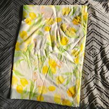 Vintage TWIN FLAT Yellow Pink Tulip Utica Sheet picture