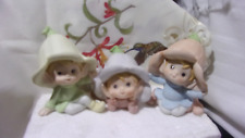 Vintage [lot of 3] HOMCO Pixie Elf Figurines #5615 in foam box. picture