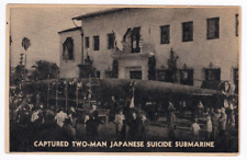Vtg Postcard Captured Two-Man Japanese Suicide Submarine WW2 Unposted ~Pa324 picture