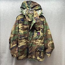US Military Jacket Mens Small Green Camo Coat DLA100-87 Cold Field USAF 90s picture