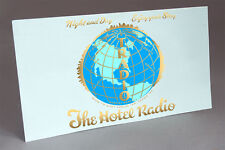 TRADIO HOTEL RADIO COIN OPERATED TUBE RADIO WATER SLIDE DECAL LIGHT BLUE1 picture