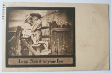 Antique Valentine's Postcard I Can See It In Your Eyes Young Couple Posted 1909 picture