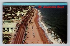 Ft Lauderdale FL-Florida, Aerial View Of Beach, Antique, Vintage c1967 Postcard picture