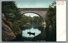 Echo Bridge Newton Lower Falls Mass Canoe Undivided Back Vintage Postcard picture