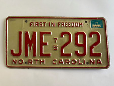 1976 North Carolina License Plate Natural Sticker on Dated 1975 base picture