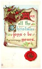 BEAUTIFUL VTG MERRY CHRISTMAS POSTCARD.EMBOSSED.POSTED 1912.CHECK PHOTOS*B4 picture