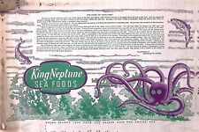 1950s KING NEPTUNE SEA FOODS NEW WESTMINSTER B.C. ADVERTISING PLACEMAT MENU W63 picture