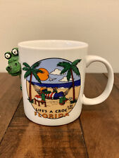 Vintage Life's A Croc Florida Coffee Mug Tea Cup 1993 Crocodile Alligator 3D VG+ picture