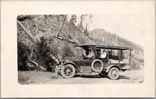 Vintage 1910s Real Photo RPPC Postcard Un-Marked TOUR BUS Tourists / Driver picture