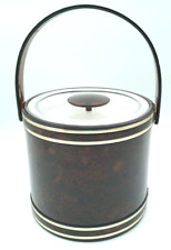 Vintage Ice Bucket with Lid Brown - MCM picture