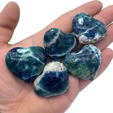 5 Pcs Fluorescent Blue Sodalite Stone Hearts, Sodalite Hearts, Afghan Sodalite picture