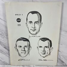 Original NASA Apollo 9 Astronauts Drawings 1969 Moon Landing James McDivitt 8x10 picture