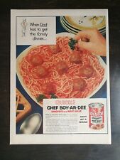 Vintage 1953 Chef BOY-AR-DEE Spaghetti & Meatballs Full Page Original Ad 1221 picture
