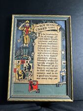 Vintage 1935 Boy Scout Creed Antique Framed Buzza Company Lithograph picture