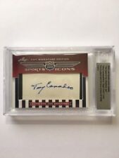 2/2 TONY CANADEO/DICK NIGHT TRAIN LANE Dual Cut Autograph 2010 Leaf Icons Update picture