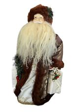 15 Inch Tall Santa Claus Decoration Figure Christmas With Wreath And Presents picture