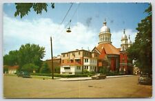 Winona Minnesota~St Stanislaus Church~Apartment House on Corner 4th~1950s Cars picture