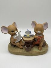 Vintage Enesco 1979 Mouse Tea Time Porcelain Figurines Decoration picture