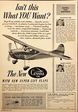 Cessna 170 Aircraft Pilot Super-Lift Flaps Wichita KS Vintage Print Ad 1952 picture