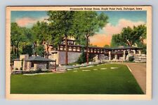 Dubuque IA-Iowa, Eagle Point Park, Promenade Bridge Room Vintage c1953 Postcard picture