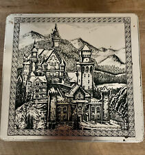 Silver/Blk Cookie Tin by Delacre - 'European Castles' 9