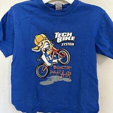 Vintage Blue Tech Deck T Shirt  Tech Bike System Boys Sz8 Rare picture